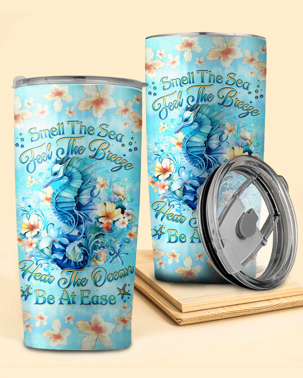 BLISSCORNERS SMELL THE SEA FEEL THE BREEZE SEAHORSE TUMBLER