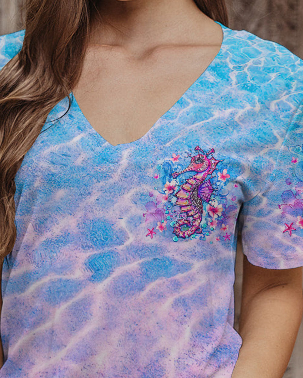 BLISSCORNERS AS FREE AS THE OCEAN SEAHORSE ALL OVER PRINT