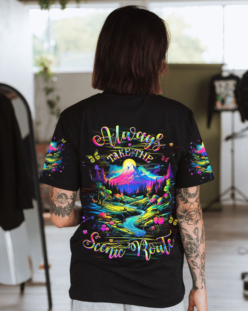 BLISSCORNERS ALWAYS TAKE THE SCENIC ROUTE ALL OVER PRINT