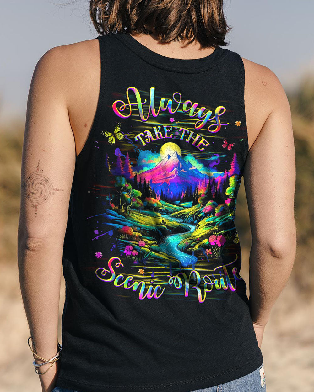 BLISSCORNERS ALWAYS TAKE THE SCENIC ROUTE ALL OVER PRINT