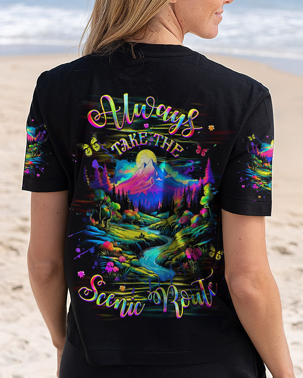 BLISSCORNERS ALWAYS TAKE THE SCENIC ROUTE ALL OVER PRINT