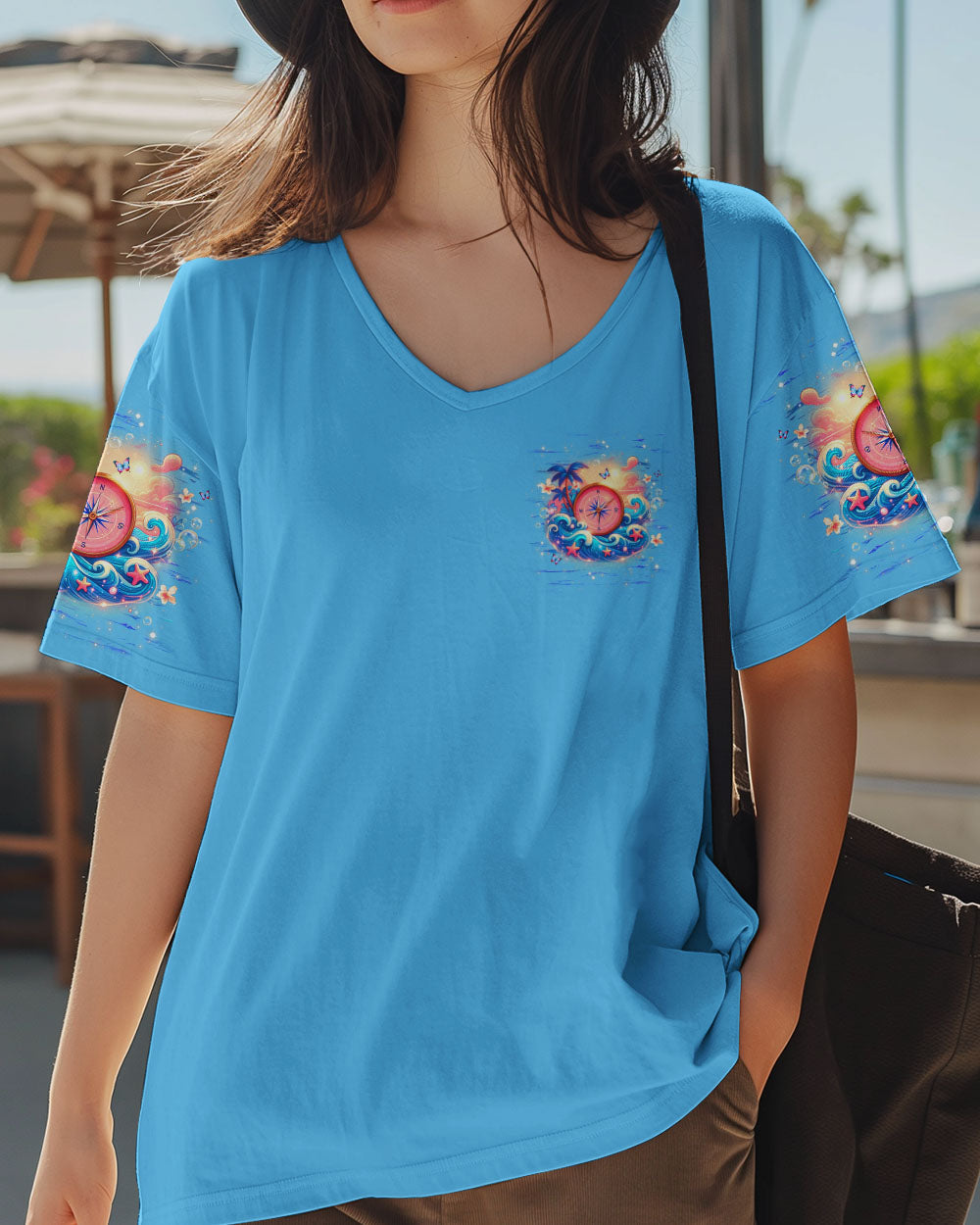 BLISSCORNERS SMELL THE SEA FEEL THE BREEZE COMPASS ALL OVER PRINT