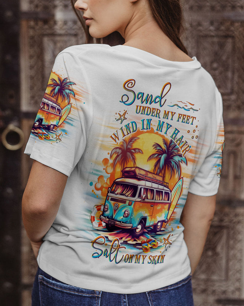 BLISSCORNERS SAND UNDER MY FEET WIND IN MY HAIR ALL OVER PRINT