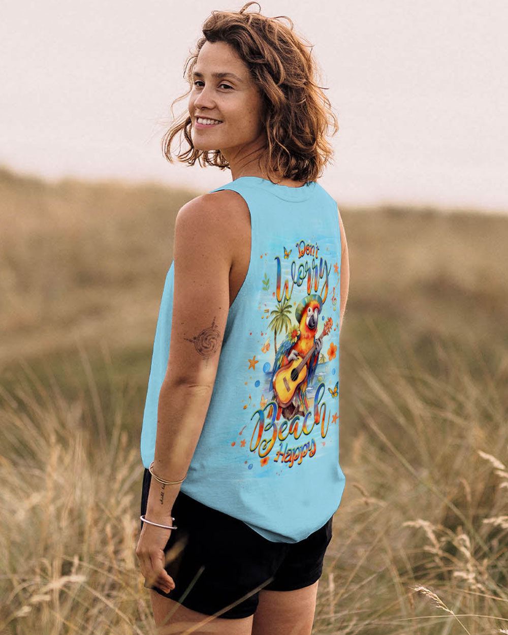 BLISSCORNERS DON'T WORRY BEACH HAPPY PARROT ALL OVER PRINT