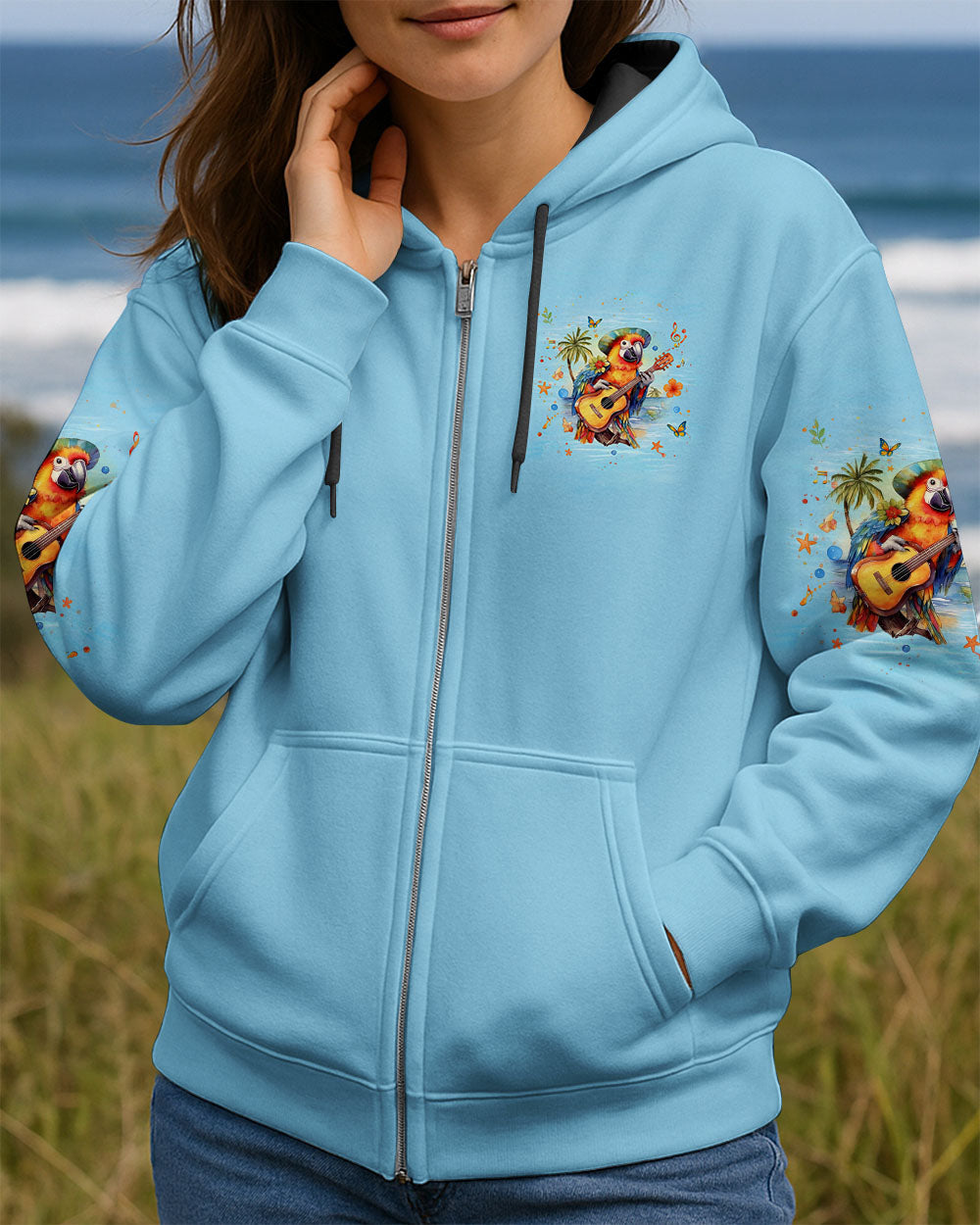 BLISSCORNERS DON'T WORRY BEACH HAPPY PARROT ALL OVER PRINT