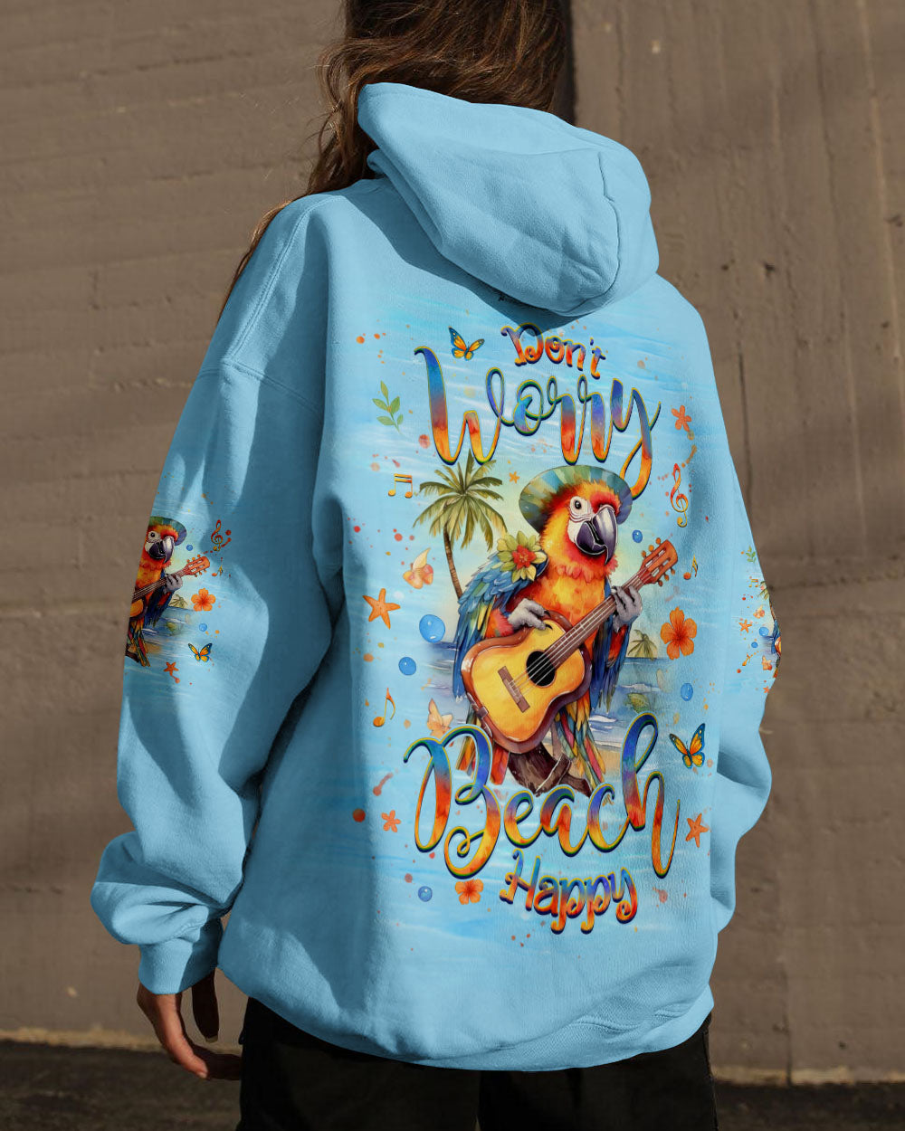 BLISSCORNERS DON'T WORRY BEACH HAPPY PARROT ALL OVER PRINT