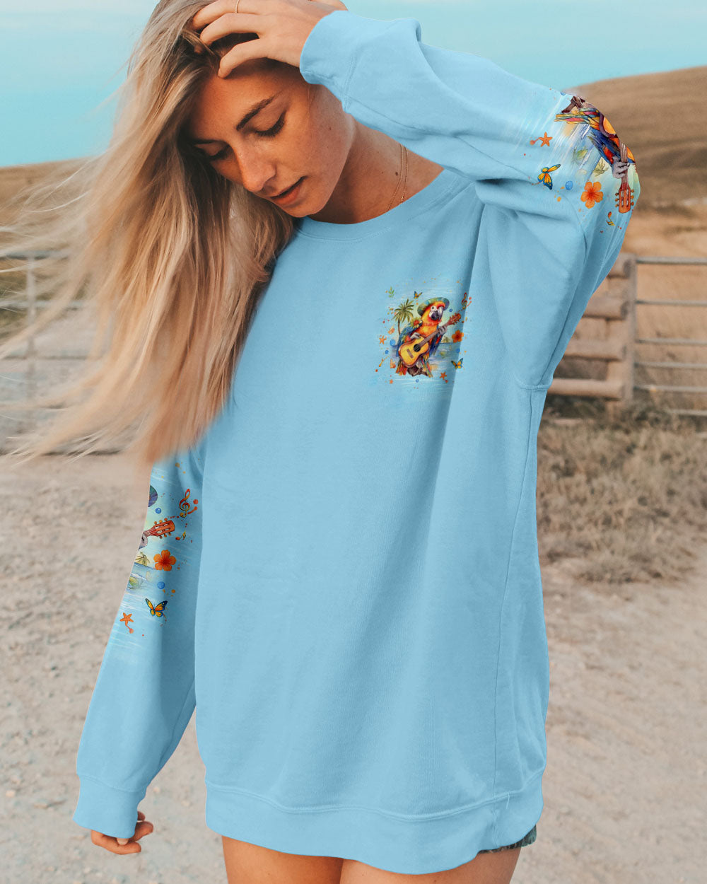BLISSCORNERS DON'T WORRY BEACH HAPPY PARROT ALL OVER PRINT