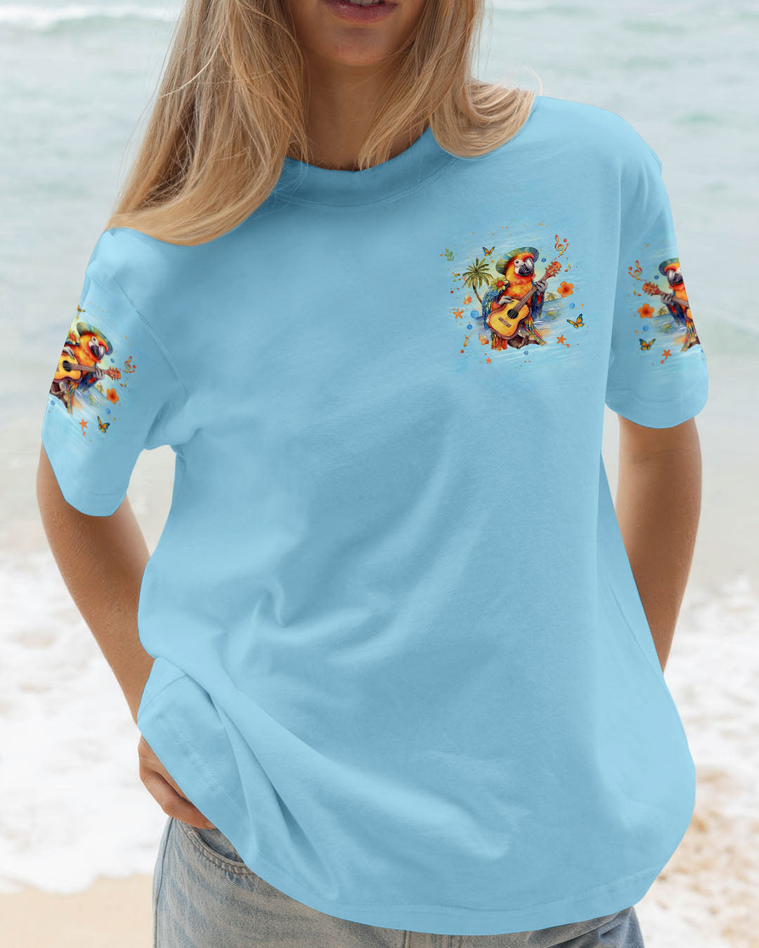 BLISSCORNERS DON'T WORRY BEACH HAPPY PARROT ALL OVER PRINT