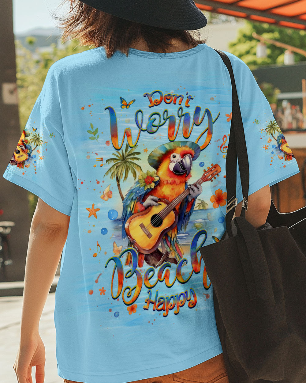 BLISSCORNERS DON'T WORRY BEACH HAPPY PARROT ALL OVER PRINT