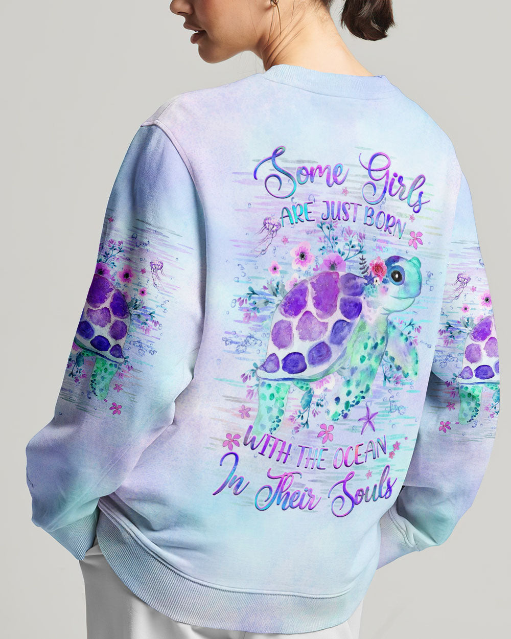 BLISSCORNERS SOME GIRLS ARE JUST BORN TURTLE ALL OVER PRINT