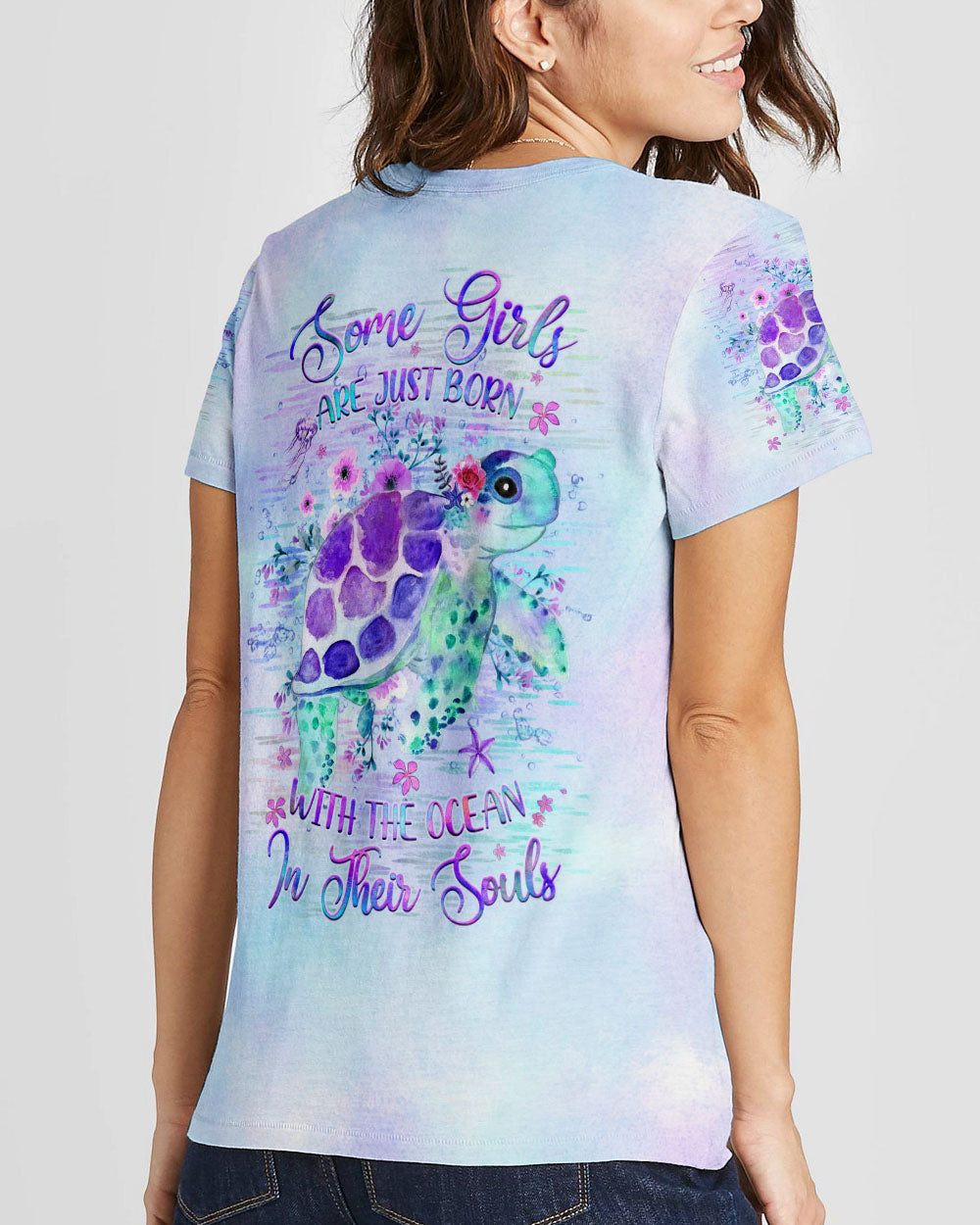 BLISSCORNERS SOME GIRLS ARE JUST BORN TURTLE ALL OVER PRINT