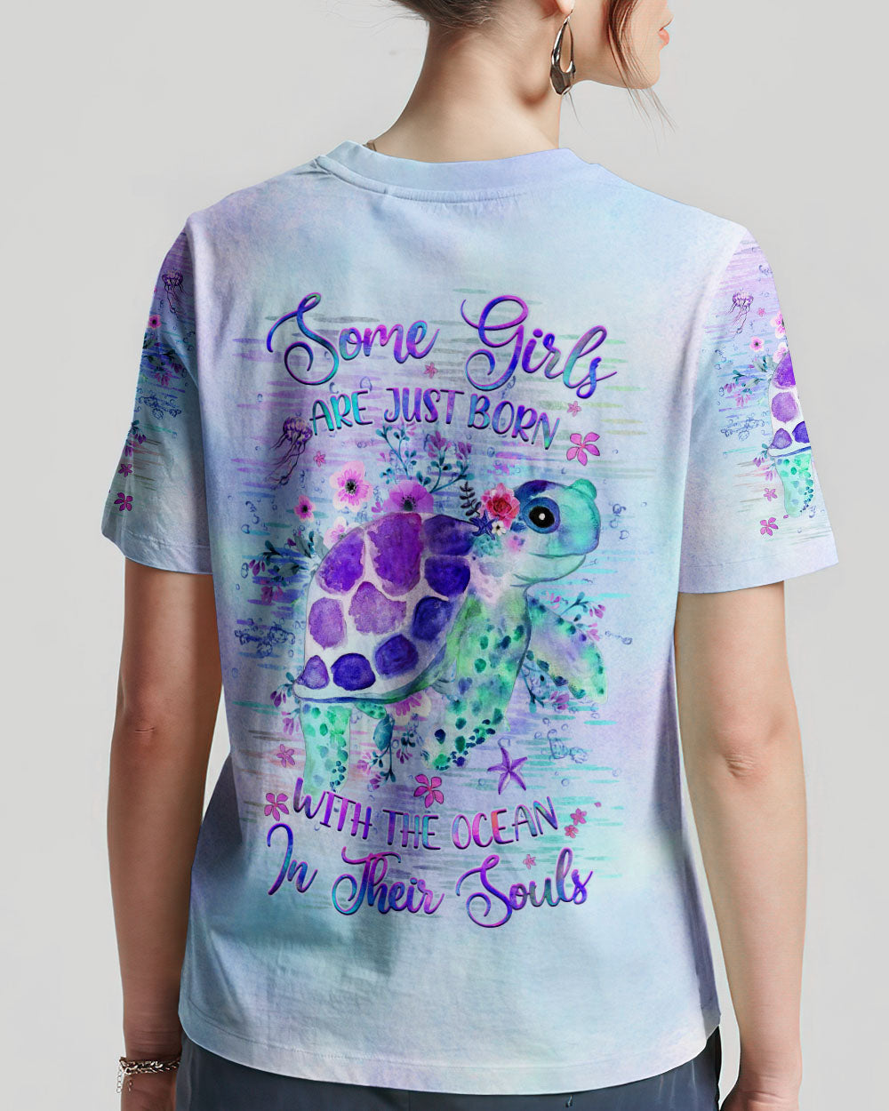 BLISSCORNERS SOME GIRLS ARE JUST BORN TURTLE ALL OVER PRINT