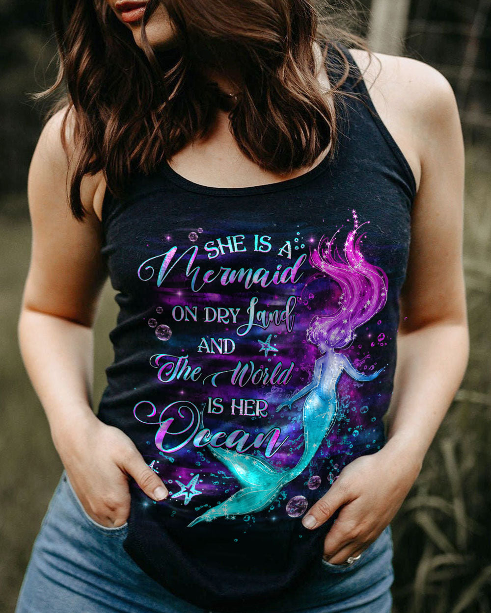 BLISSCORNERS SHE IS A MERMAID ALL OVER PRINT