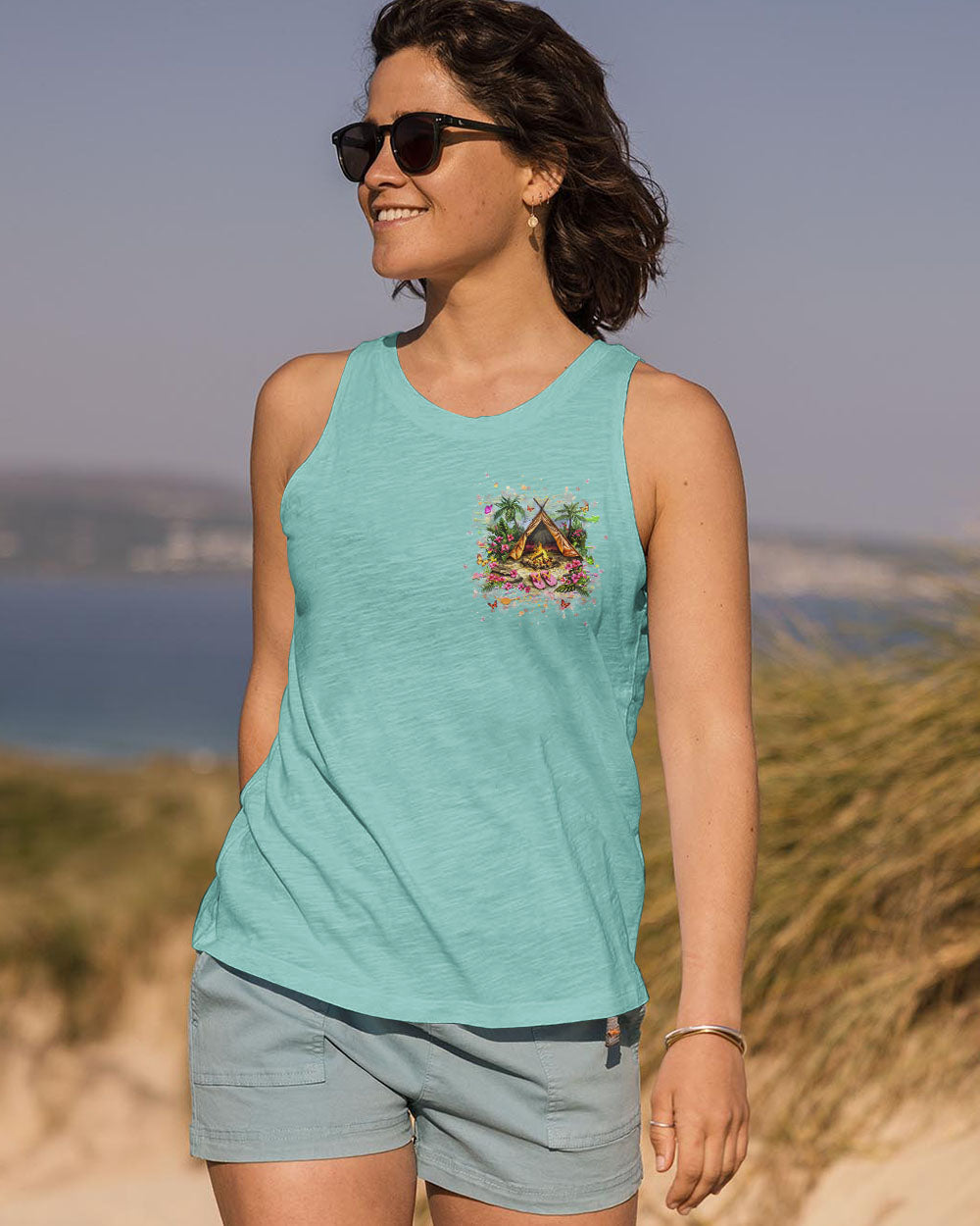 BLISSCORNERS I'M A FLIP FLOPS AND CAMPING KINDA GIRL ALL OVER PRINT
