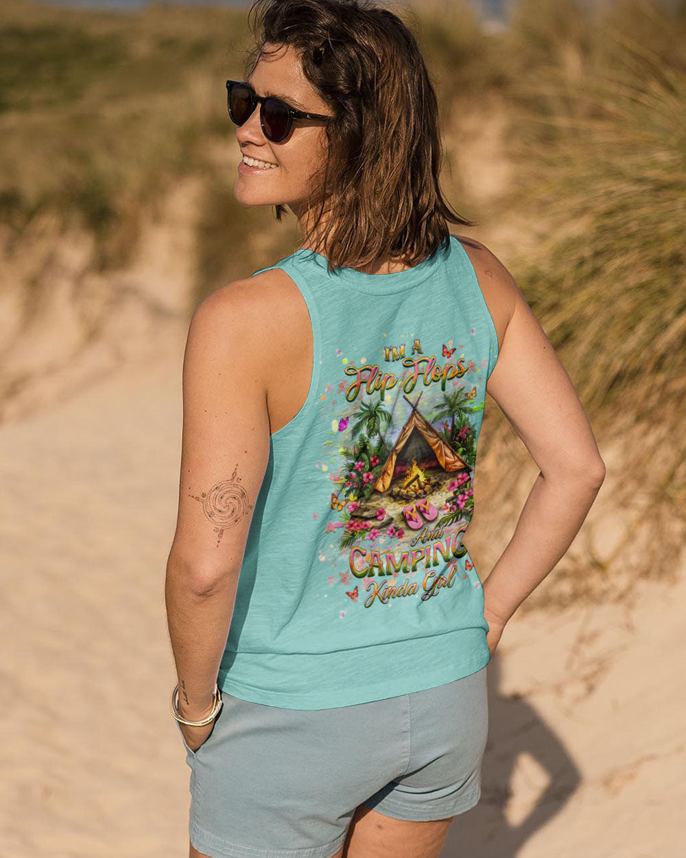 BLISSCORNERS I'M A FLIP FLOPS AND CAMPING KINDA GIRL ALL OVER PRINT