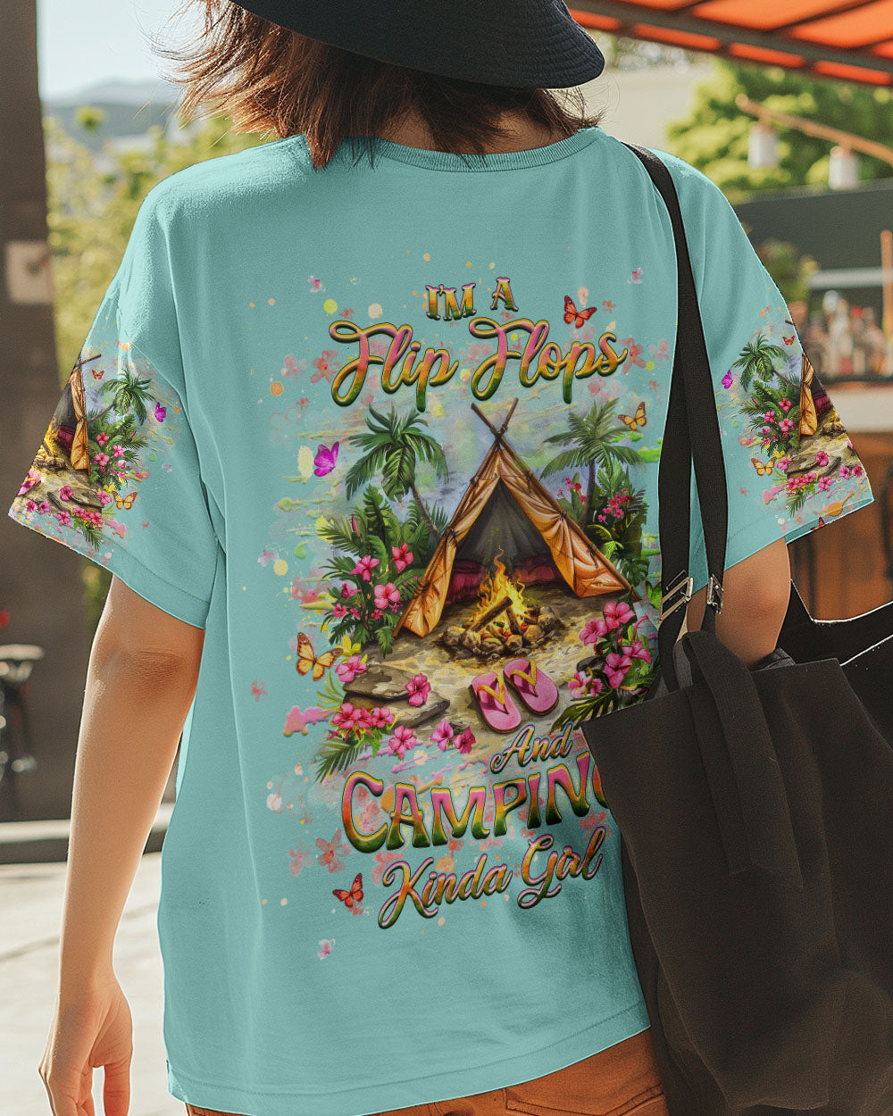 BLISSCORNERS I'M A FLIP FLOPS AND CAMPING KINDA GIRL ALL OVER PRINT