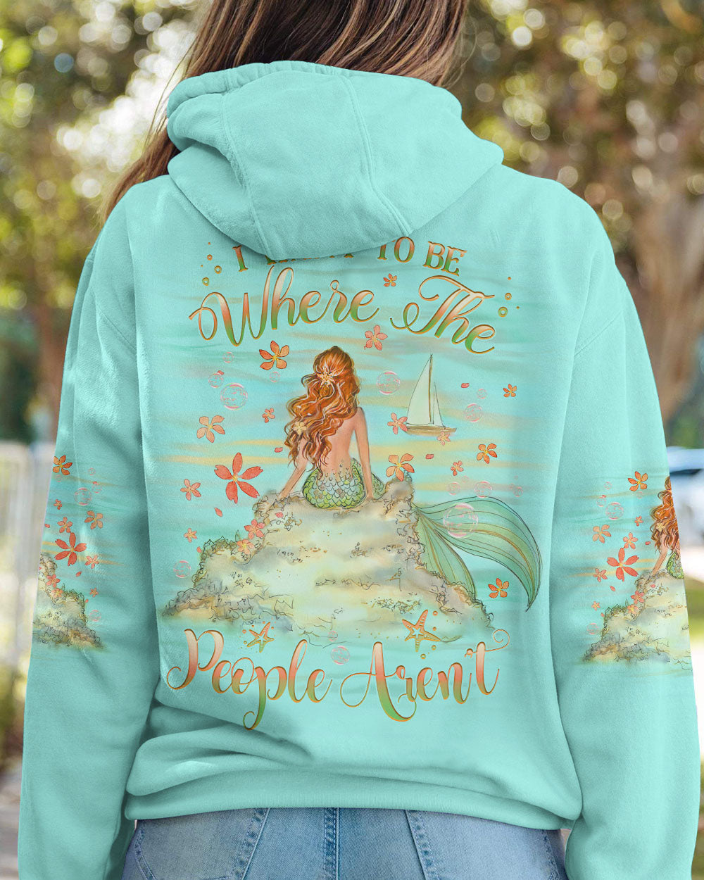 BLISSCORNERS I WANT TO BE WHERE THE PEOPLE AREN'T MERMAID ALL OVER PRINT