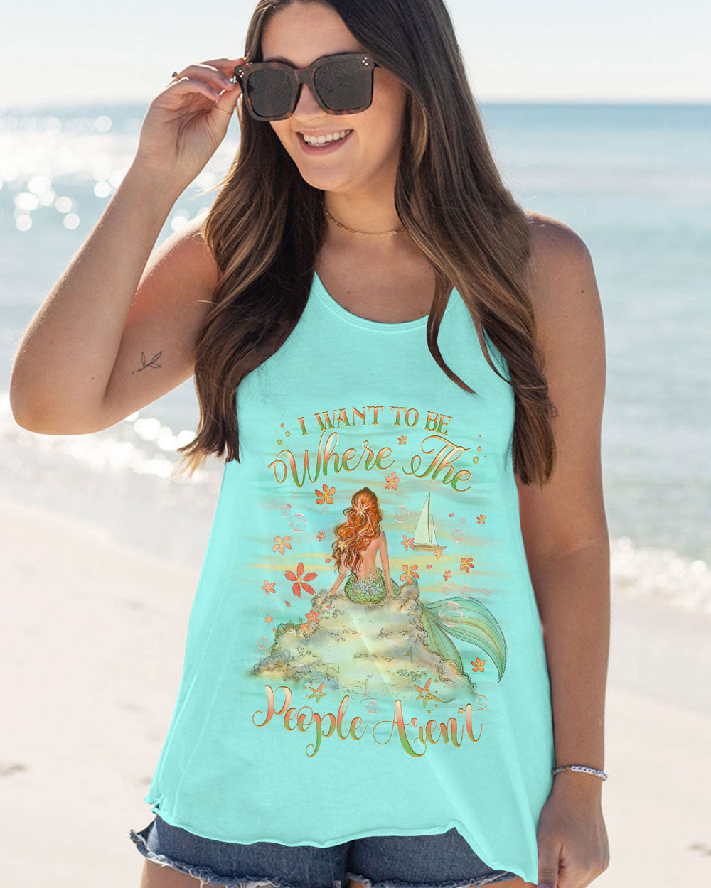 BLISSCORNERS I WANT TO BE WHERE THE PEOPLE AREN'T MERMAID ALL OVER PRINT