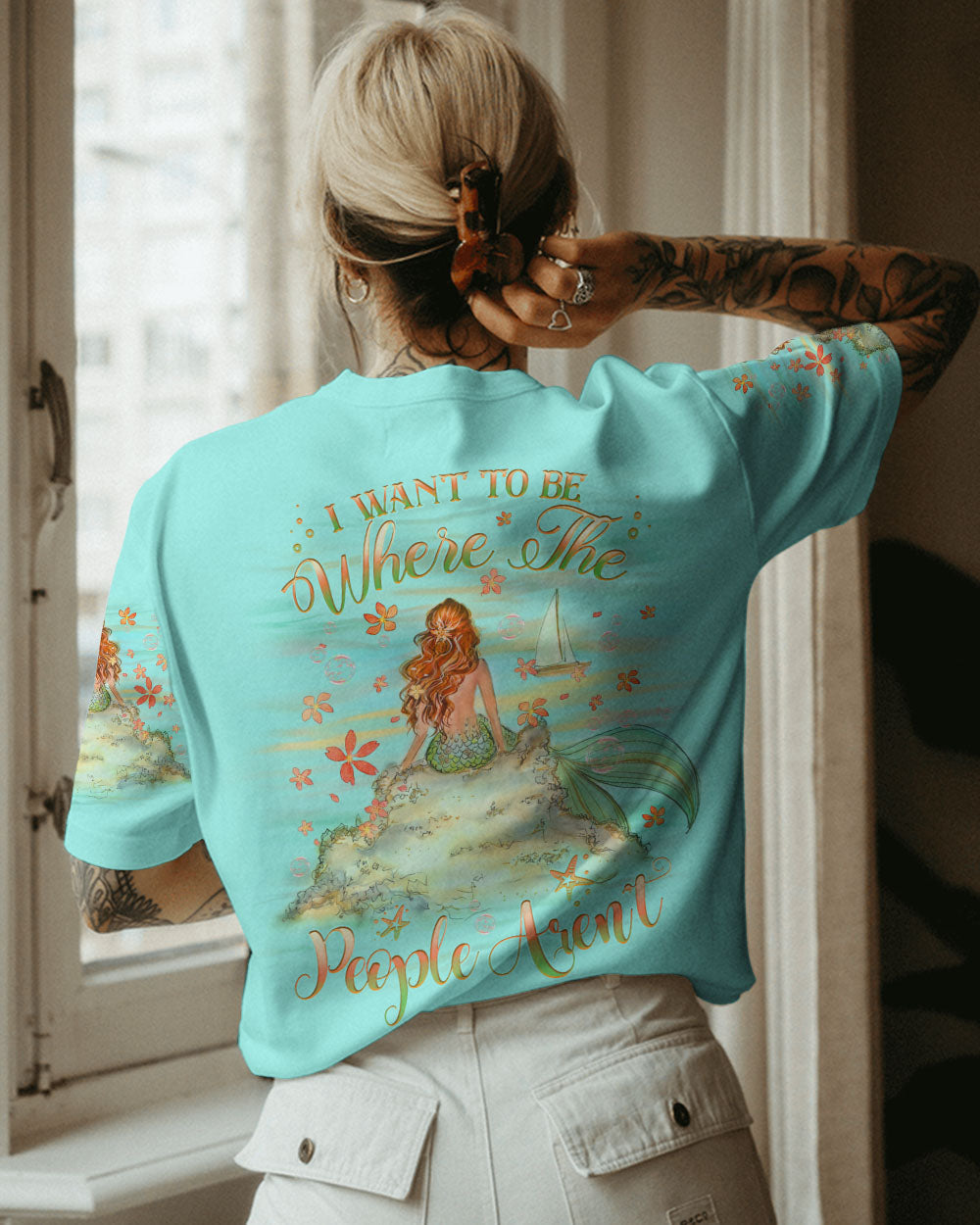 BLISSCORNERS I WANT TO BE WHERE THE PEOPLE AREN'T MERMAID ALL OVER PRINT