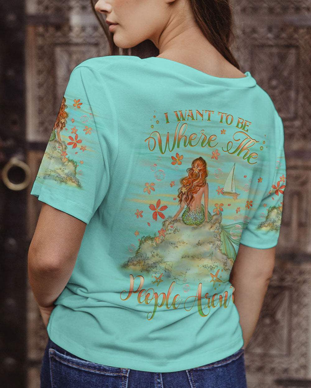 BLISSCORNERS I WANT TO BE WHERE THE PEOPLE AREN'T MERMAID ALL OVER PRINT