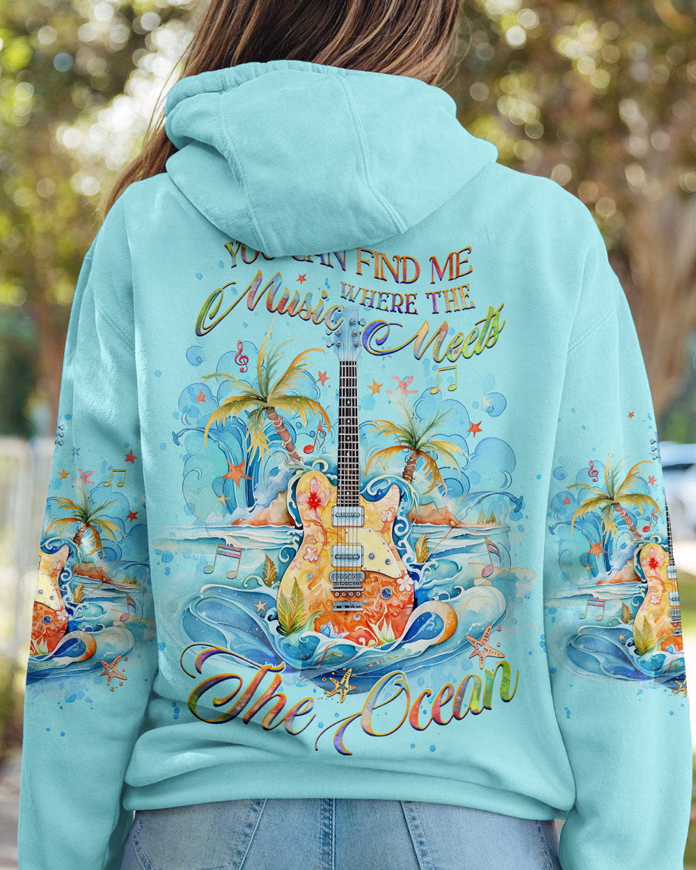 BLISSCORNERS YOU CAN FIND ME WHERE THE MUSIC ALL OVER PRINT