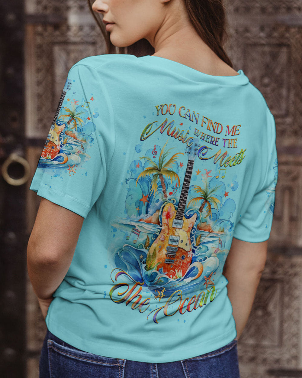 BLISSCORNERS YOU CAN FIND ME WHERE THE MUSIC ALL OVER PRINT