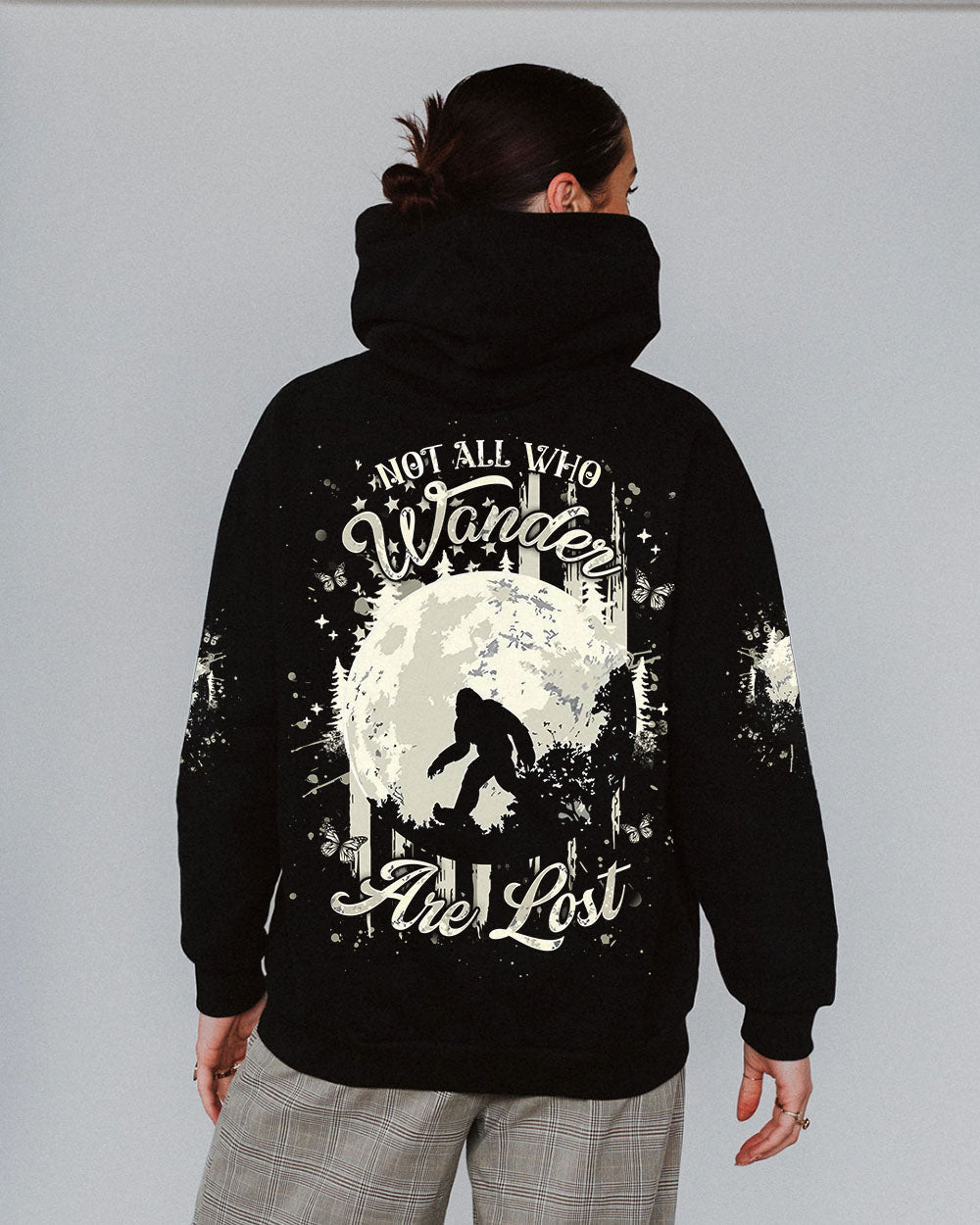 BLISSCORNERS NOT ALL WHO WANDER ARE LOST BIGFOOT COMPASS ALL OVER PRINT