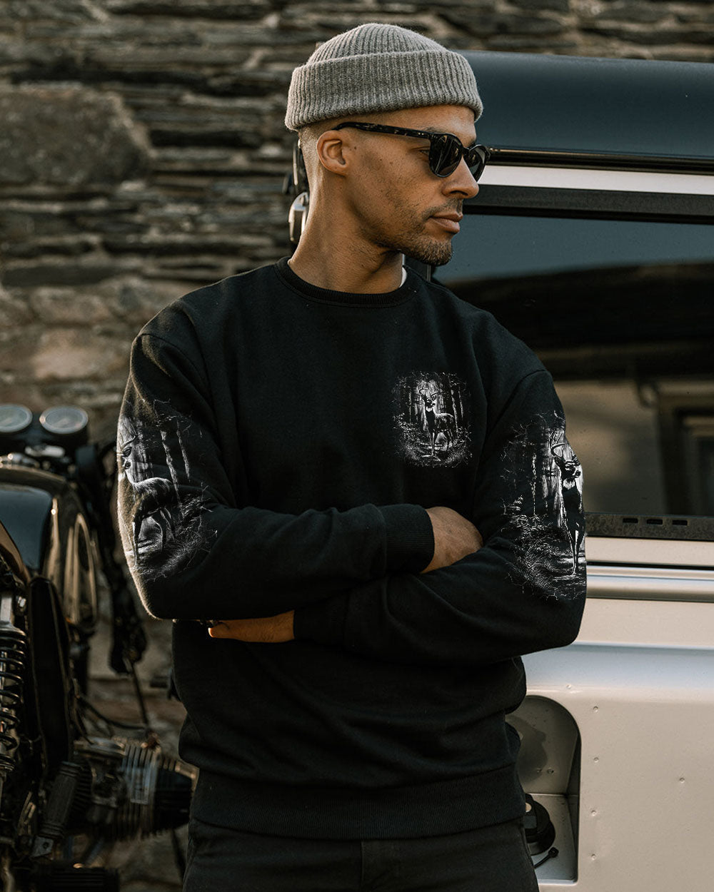 BLISSCORNERS AND INTO THE FOREST I GO DEER ALL OVER PRINT