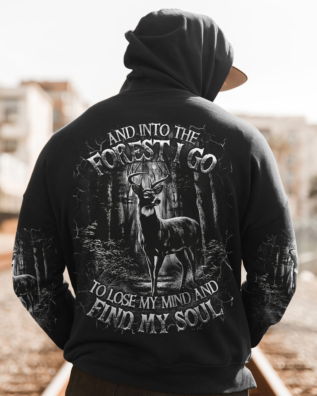 BLISSCORNERS AND INTO THE FOREST I GO DEER ALL OVER PRINT