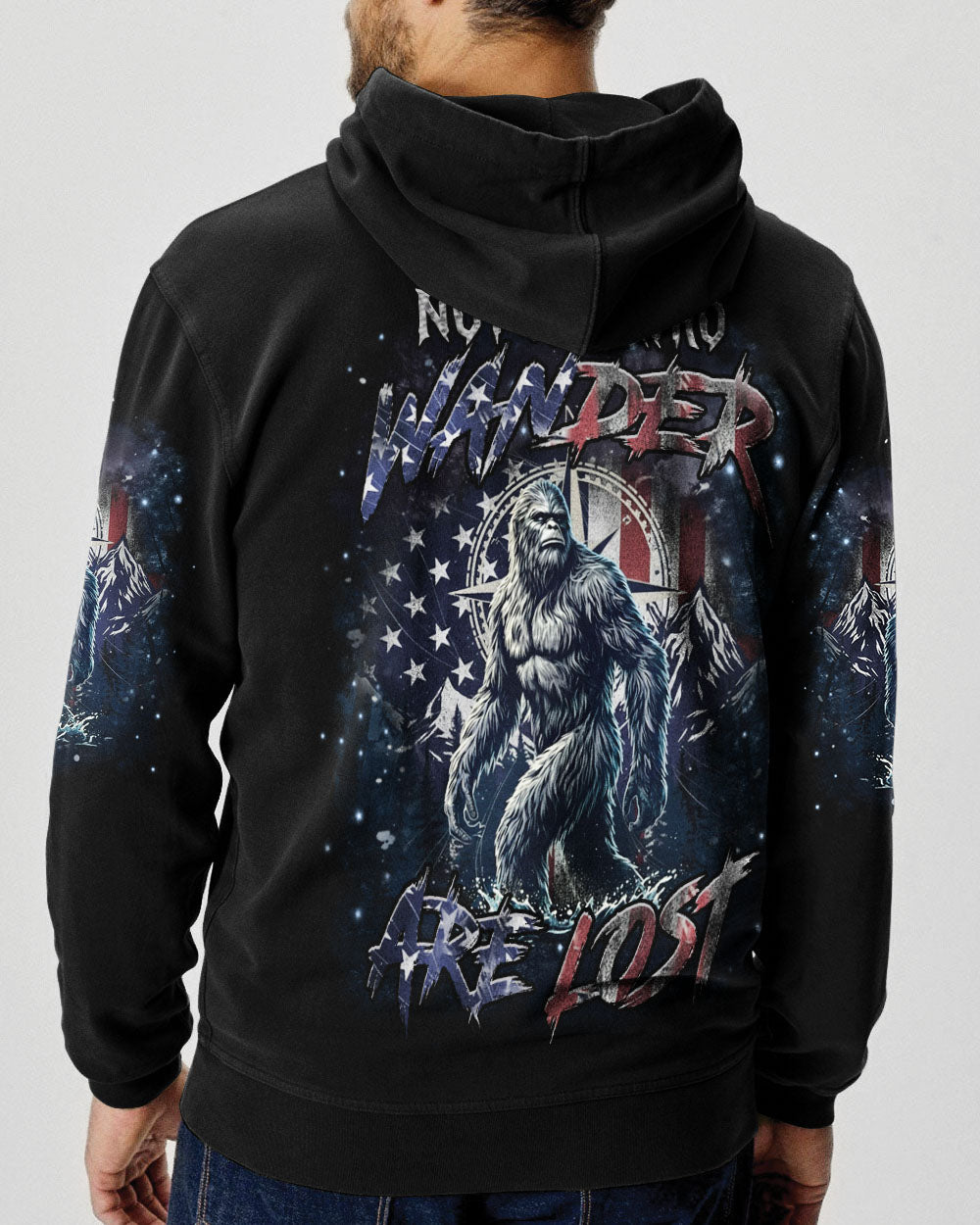 BLISSCORNERS NOT ALL WHO WANDER ARE LOST BIGFOOT ALL OVER PRINT
