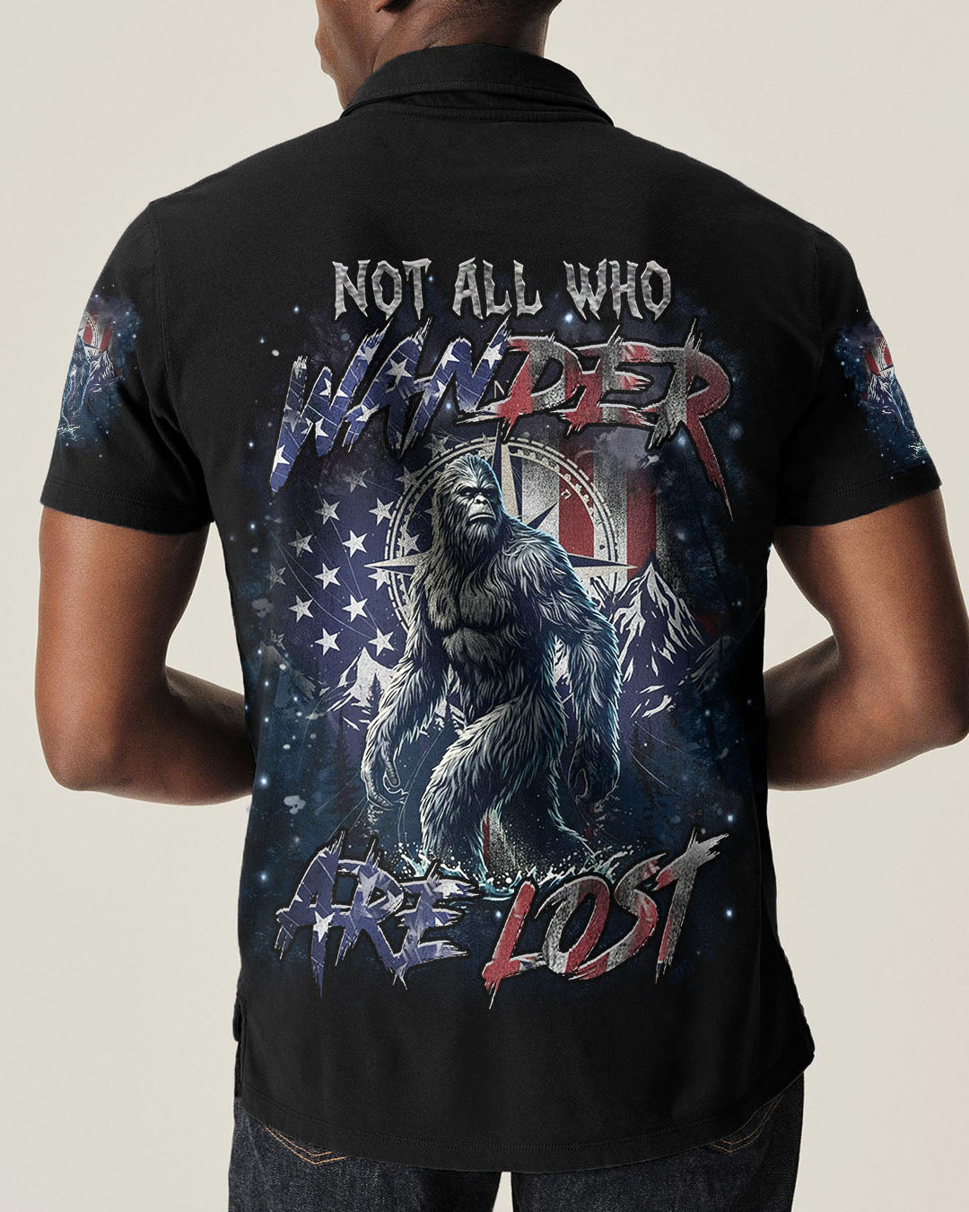 BLISSCORNERS NOT ALL WHO WANDER ARE LOST BIGFOOT ALL OVER PRINT