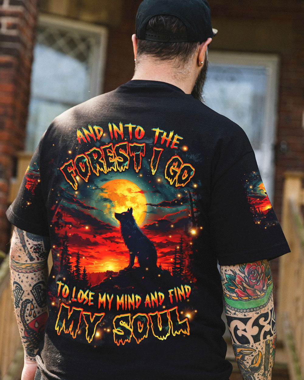 BLISSCORNERS AND INTO THE FOREST I GO WOLF ALL OVER PRINT