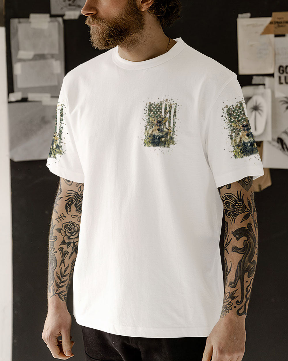 BLISSCORNERS THE CLOSER I GET TO NATURE DEER HUNTING ALL OVER PRINT