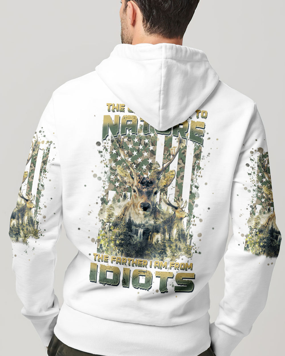 BLISSCORNERS THE CLOSER I GET TO NATURE DEER HUNTING ALL OVER PRINT