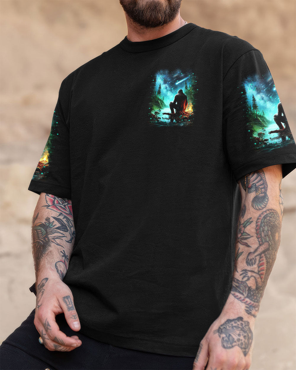 BLISSCORNERS AND INTO THE FOREST I GO BIGFOOT ALL OVER PRINT