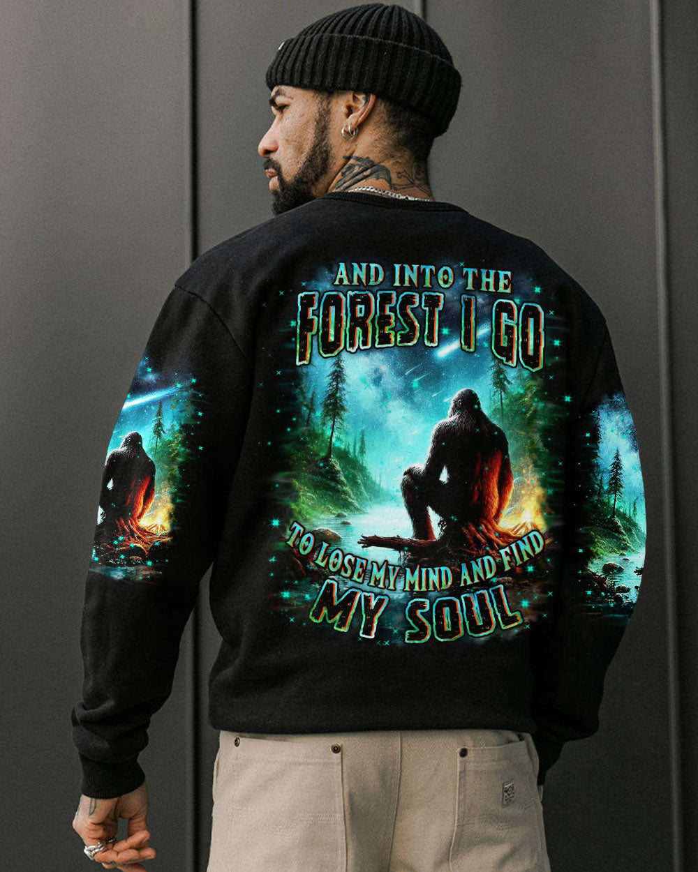 BLISSCORNERS AND INTO THE FOREST I GO BIGFOOT ALL OVER PRINT