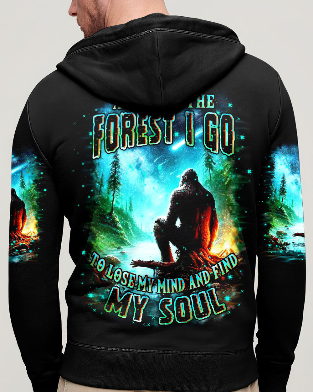 BLISSCORNERS AND INTO THE FOREST I GO BIGFOOT ALL OVER PRINT