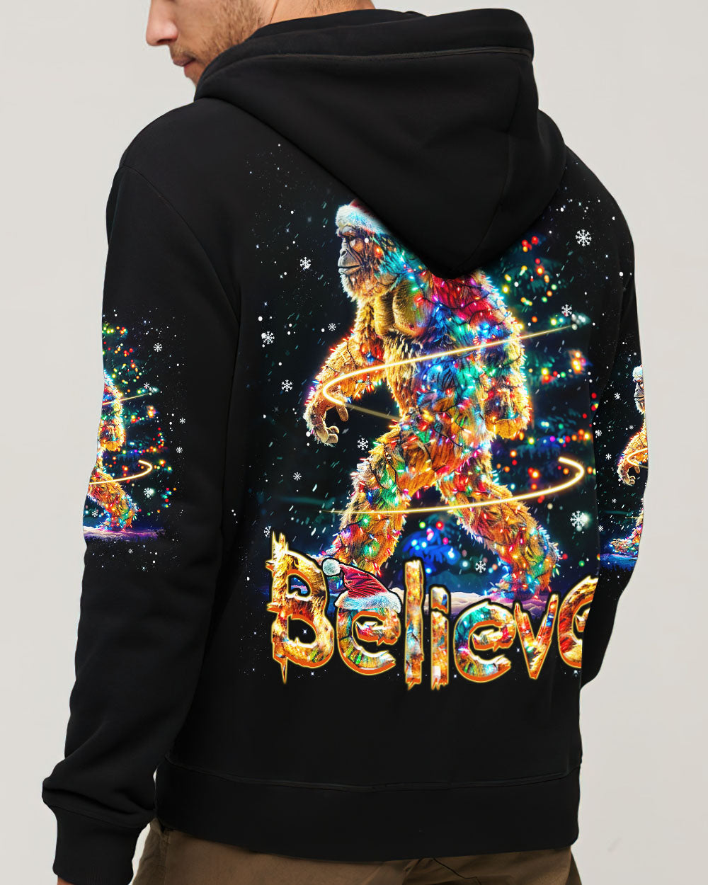 BLISSCORNERS BELIEVE BIGFOOT CHRISTMAS ALL OVER PRINT