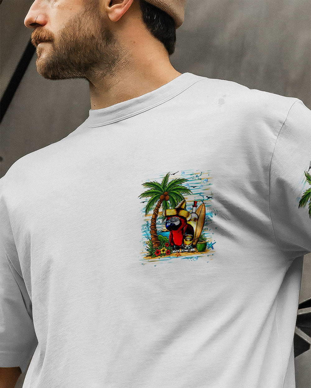 BLISSCORNERS IT'S 5 O'CLOCK SOMEWHERE PARROT ALL OVER PRINT