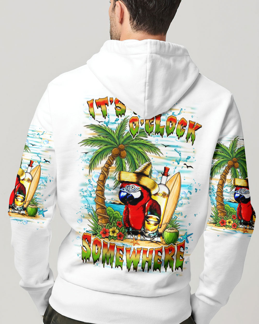 BLISSCORNERS IT'S 5 O'CLOCK SOMEWHERE PARROT ALL OVER PRINT
