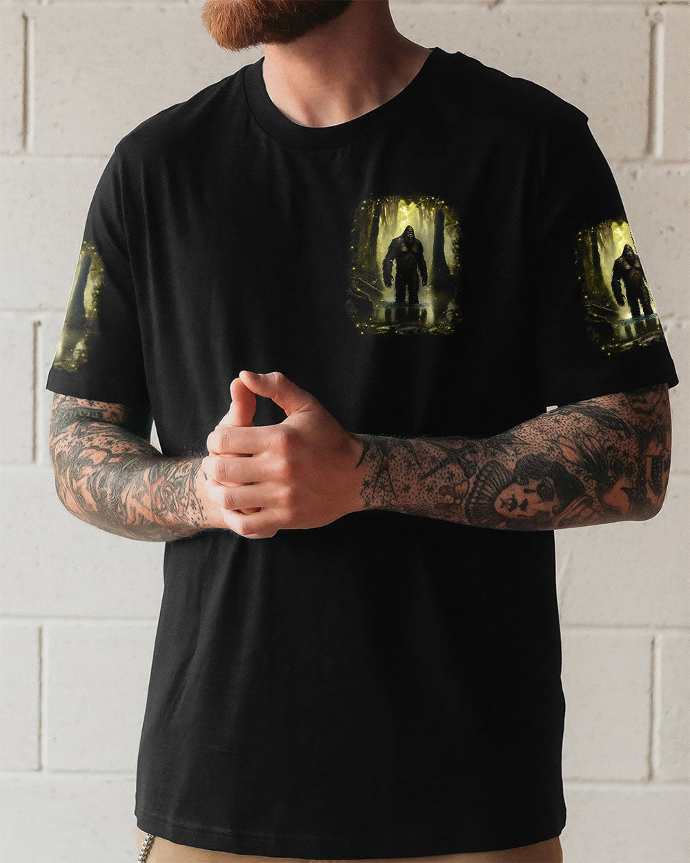 BLISSCORNERS AND INTO THE FOREST I GO BIGFOOT ALL OVER PRINT