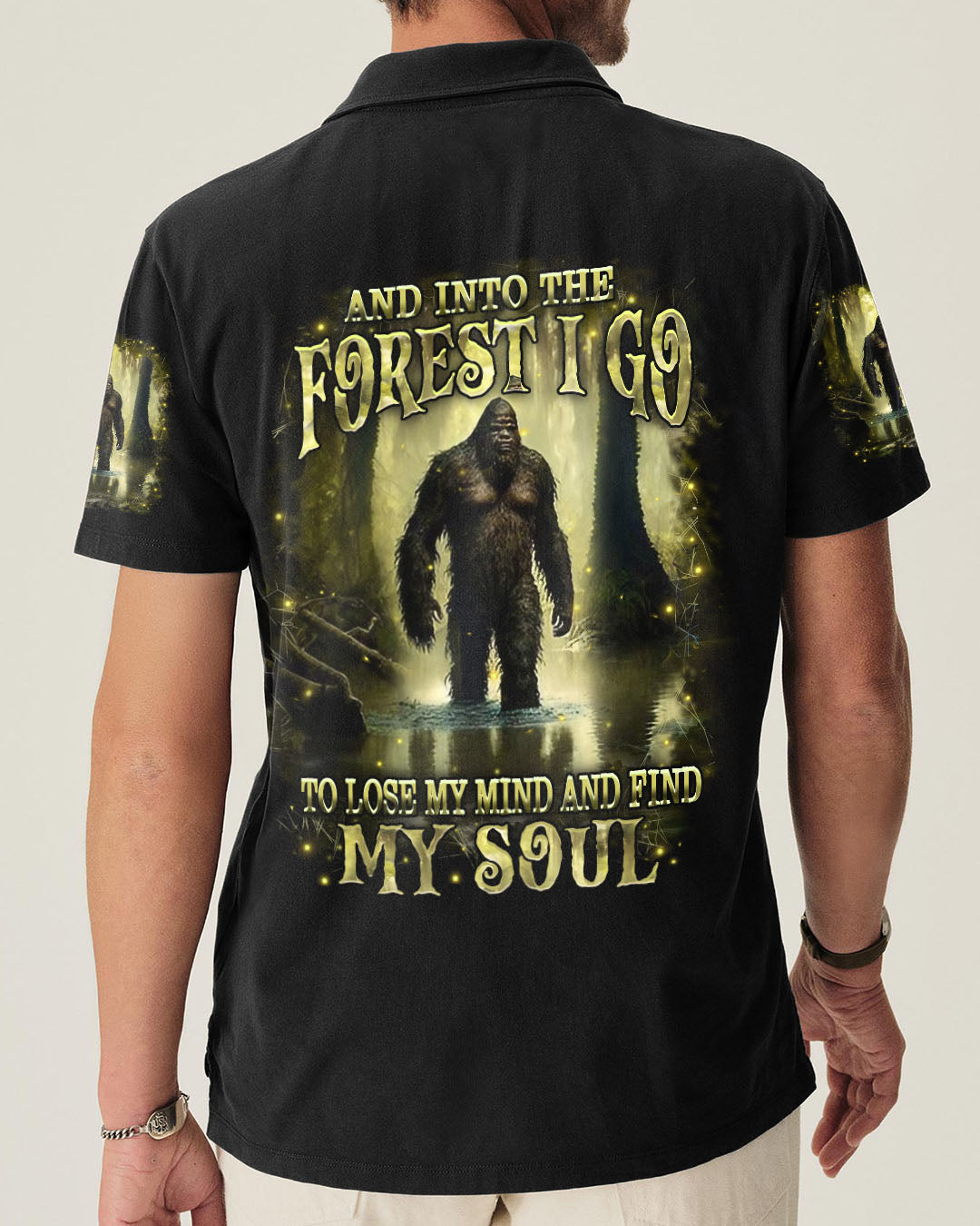 BLISSCORNERS AND INTO THE FOREST I GO BIGFOOT ALL OVER PRINT