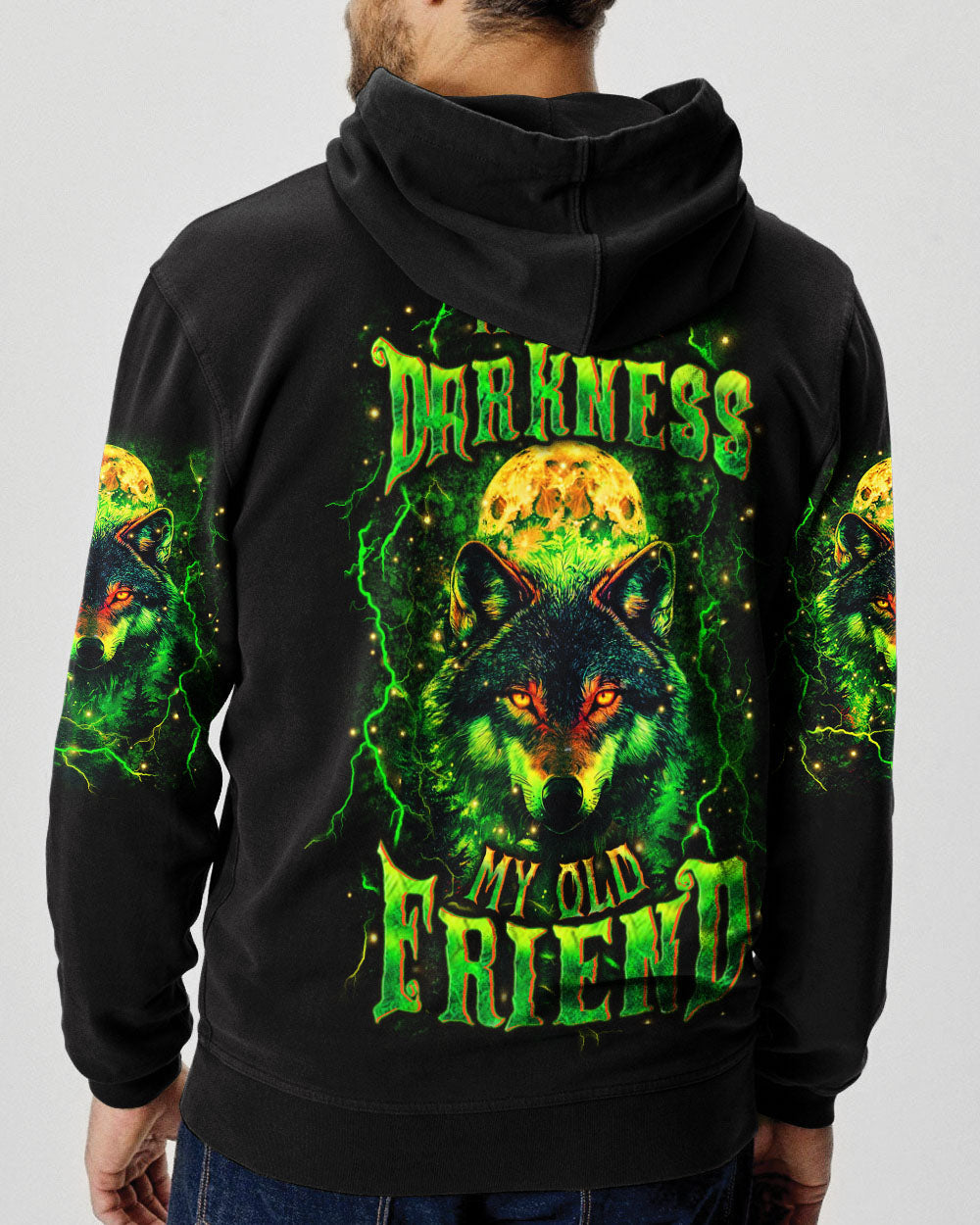 BLISSCORNERS HELLO DARKNESS MY OLD FRIEND WOLF ALL OVER PRINT
