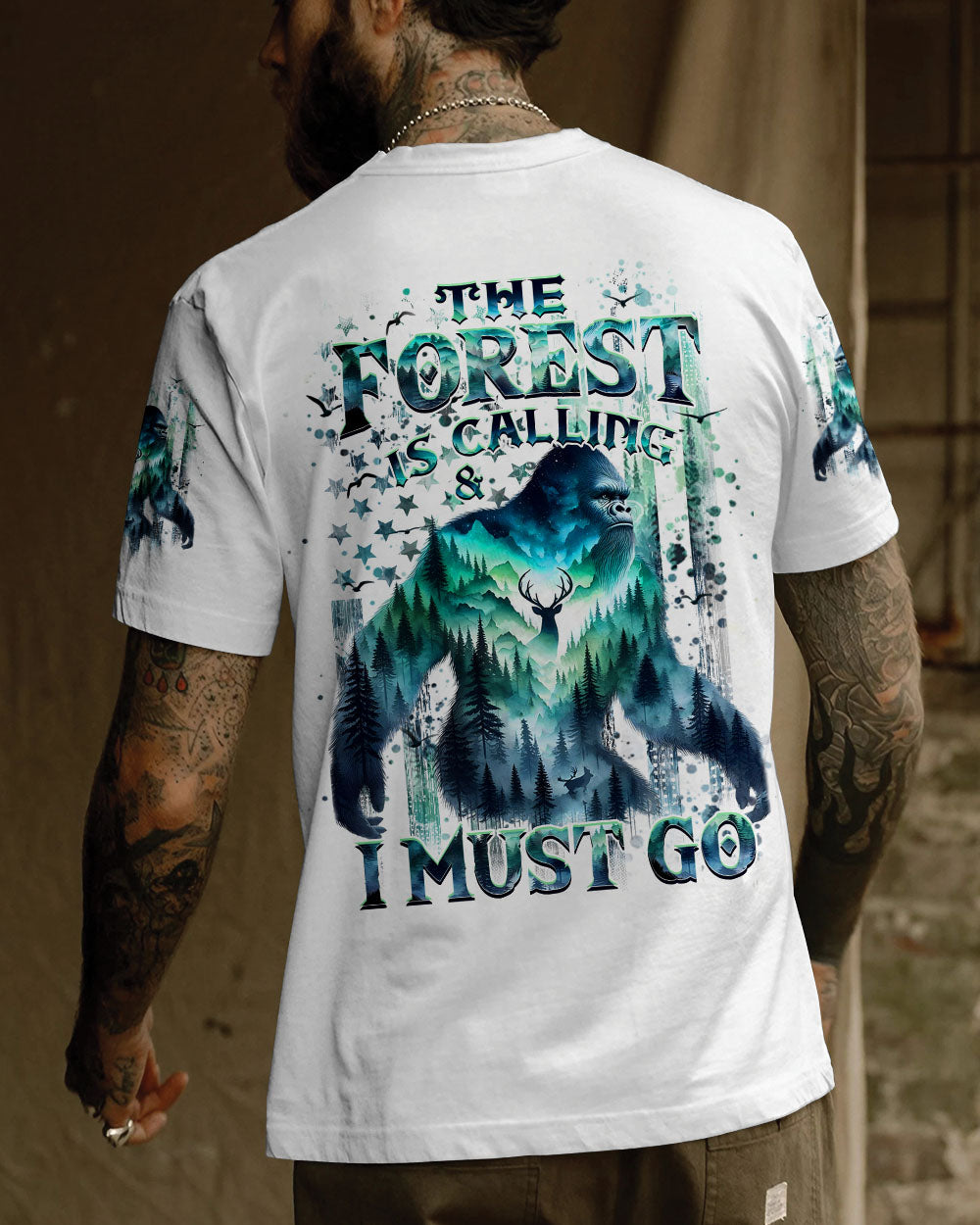 BLISSCORNERS THE FOREST IS CALLING AND I MUST GO BIGFOOT ALL OVER PRINT