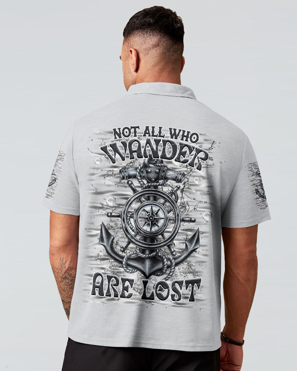 BLISSCORNERS NOT ALL WHO WANDER ARE LOST ANCHOR COMPASS ALL OVER PRINT
