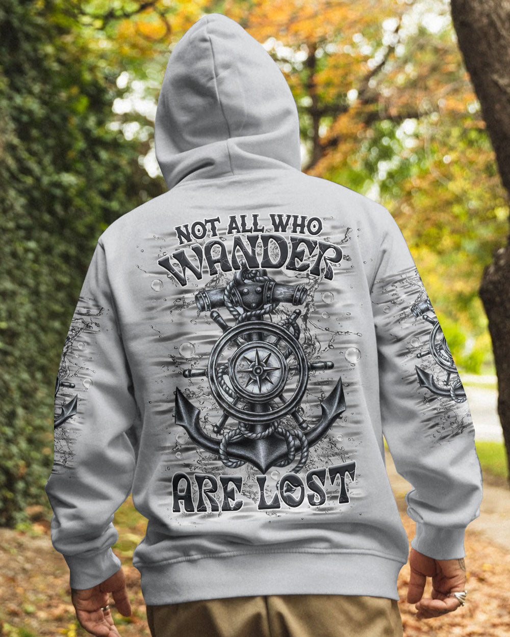 BLISSCORNERS NOT ALL WHO WANDER ARE LOST ANCHOR COMPASS ALL OVER PRINT