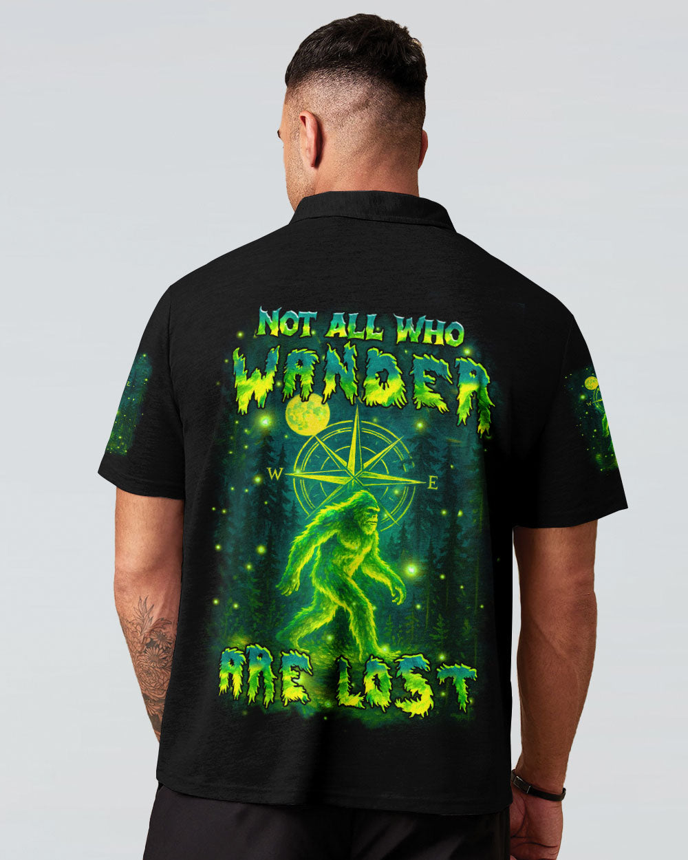 BLISSCORNERS NOT ALL WHO WANDER ARE LOST BIGFOOT ALL OVER PRINT