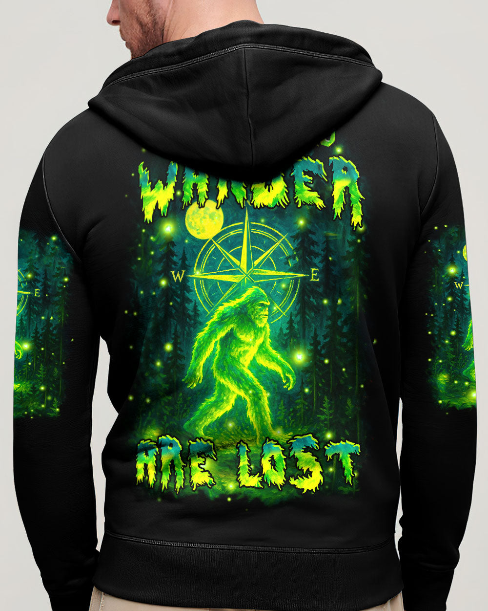 BLISSCORNERS NOT ALL WHO WANDER ARE LOST BIGFOOT ALL OVER PRINT