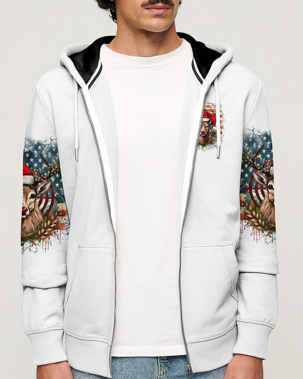 BLISSCORNERS ’TIS THE SEASON CHRISTMAS HUNTING DEER ALL OVER PRINT