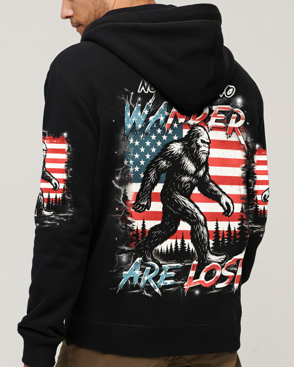 BLISSCORNERS NOT ALL WHO WANDER ARE LOST BIGFOOT ALL OVER PRINT